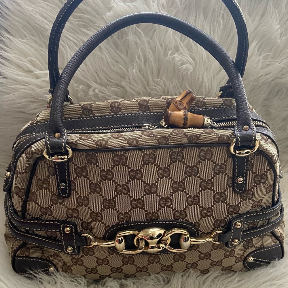 Gucci canvas boston